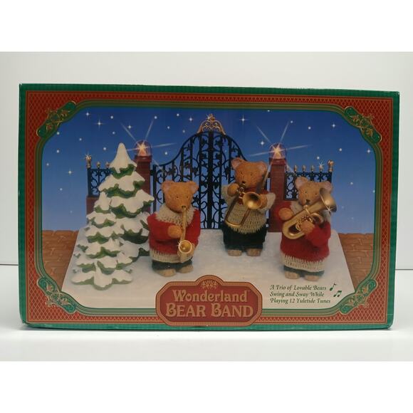 Vintage 1997 Christmas Fantasy Wonderland Bear‎ Band Musical Swing & Sway Works - Picture 1 of 8